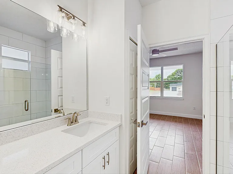 Finished bathroom by Osuna Homes